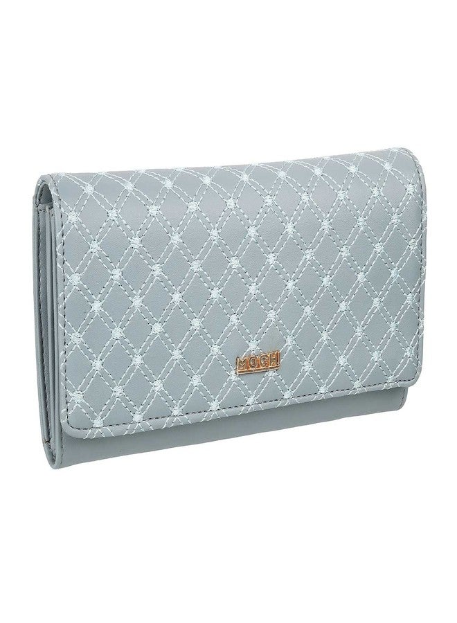 Mochi Womens Synthetic Light Blue Bifold (One Size) - Image 5